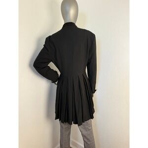 Vintage Black Double Breasted‎ Riding Blazer Coat Made In England Tuxedo Jacket